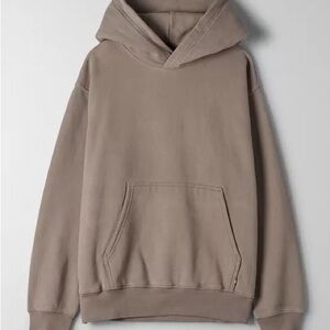 Aritzia Taupe-Brown Pullover Hoodie